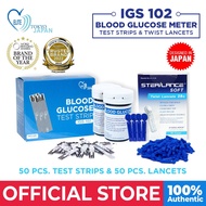 Indoplas Elite Tokyo Japan IGS102 50 PCS Test Strips and 50 PCS Lancets Blood Sugar Monitoring Set