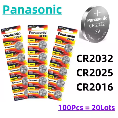 100pcs For Panasonic CR2032 CR2025 CR2016 Battery BR2025 KCR2025 Car Remote Control Watch Motherboar