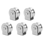 5X 2 Inch Roller Wheel Bearings U Groove Pulley Wheels Detachable Heavy Duty Grooved Wheel for Mater