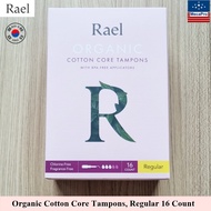 Rael® Organic Cotton Core Tampons with BPA-Free Applicators ผ้าอนามัยแบบสอด ฝ้ายออร์แกนิค