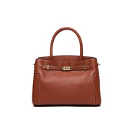 กระเป๋าสะพายไหล่หนังแท้สีแดง Red Dragonfly กระเป๋าสะพายไหล่แบบถือสำหรับคุณแม่ กระเป๋าสานสำหรับงานแต่