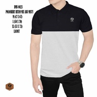 Baju kaos bandung - Polo shirt hitam mix abu muda misty slimfit kerah biasa/kaos kerah pria wanita/p