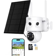 4G LTE Cellular Security Camera,2K /360° Live Stream Camera & 24/7 Recording,with 180° PIR Intrusion