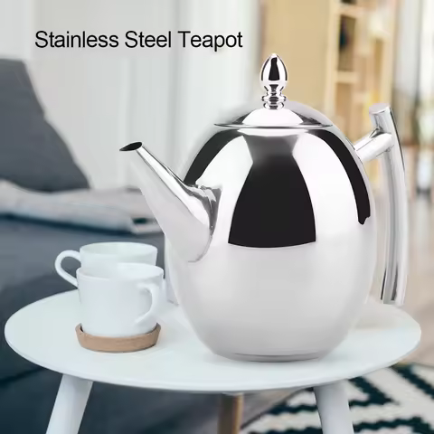 Stainless Steel Kettle Stainless Steel Teapot Tea Coffee Water Kettle Container with Removable Mesh 