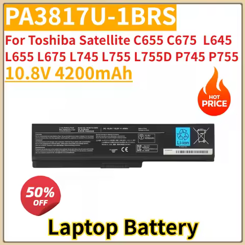 New Replacement Laptop Battery 4200mAh PA3817U-1BRS for Toshiba Satellite C655 C675 L645 L655 L675 L