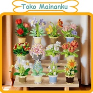 MATAHARI MAWAR Nano Block Flower, Building Blocks Rose Sunflower Building Blocks Tulip Building Bloc