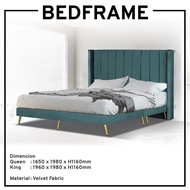 Bedframe With Headboard Bedframe Green Velvet Fabric Divan Bed Velvet Bedframe