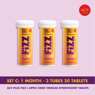 NEW! ACV Plus FIZZ [Set C] : เม็ดฟู่แอปเปิ้ลไซเดอร์วินีการ์ + วิตามินรวม เจ้าแรกในไทย Apple Cider Vinegar Effervescent Tablets