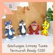 GANTUNGAN [simplyshop] Rubber Keychain Ganci Cartoon WB Warner Bros Looney Tunes Sylvester Bugs Bunn