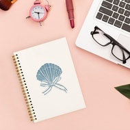 Blue Bow Coquette Notebook Journal, Shell Preppy Notebook, Girly Notebook, Cute Aesthetic Notebook, 