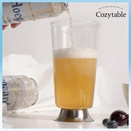 COZY TABLE Stainless Pedestal Heat Resistant Beer Glass L 500ml Clear Home Cafe Cup for Beer Highbal