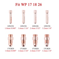 10Pcs/5Set 1.0/1.6/2.4/3.2mm TIG Collet And Collet Body 10N22S 10N23S 10N24S 10N25S 17CB20 0.040" 1/