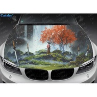 Samurai, Japanese samurai,Samurai, Japanese samurai,Car hood wrap lion decal, bonnet vinyl sticker, 