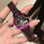 DIMINI Star แชสซีสีม่วงนาฬิกาข้อมือผู้หญิงสร้อยข้อมือเหล็กขี้เกียจกับนาฬิกาสำหรับผู้หญิงตาชั่งดิจิตอล