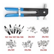 86pcs/Set Blind Rivet Gun Threaded Insert Hand Riveting Kit M3-M8 Rivet Nuts Nail Gun Household Repair Tools