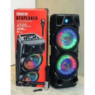 20W×2]ZQS 8210 BOOM BOX 8" ×2 WIRELESS KARAOKE BLUETOOTH SPEAKER WITH FRE