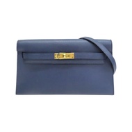 海軍藍 Chevre山羊皮 Kelly Elan 肩背包 B刻 金釦【HERMES 愛馬仕】