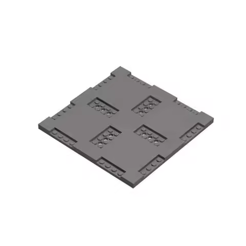 2 pcs PLATE 16X16X2/3, W/ 8 Cut Out, Road ,Street 16x16 Baseplate Compatible with 69958 Building Blo