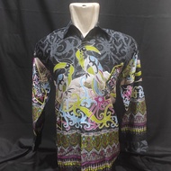 KEMEJA Men's batik Shirt With dayak kalimantan Bird motif KLPJ03