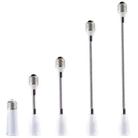 E27 to E27 Bulb Socket Extender E27 Lamp Rotating Base Lamp Holder 12/20/30/40/50cm Extension Conver
