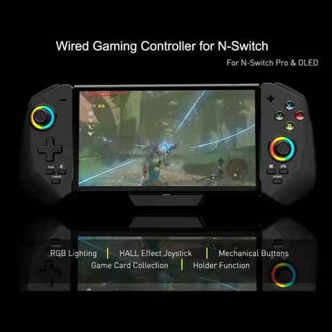 STK-7047 For Switch/Switch OLED in-line game controller with 6-axis gyroscope function RGB colors Fo