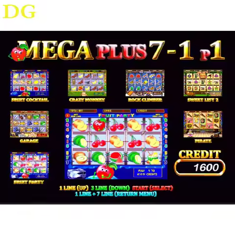 Mega Plus 7 in 1 Mutil Game Board For Slot Game Machine Green with Cables you need