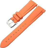 GANYUU Rubber Watchband 22mm Silicone Watch Strap For Tudor Heritage Black Bay Pelagos Waterproof Bracelets (Color : Orange pin, Size : 22mm)