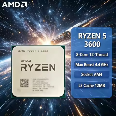 AMD R5 3600 CPU 6-Core 12-Thread 4.4GHz Unlocked AMD Ryzen 5 3600 Socket AM4 Gaming Desktop Processo