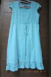 [ohoh mini歐歐咪妮] 孕婦裝 藍色針織 洋裝 M號 原價3,880  二手出清價599
