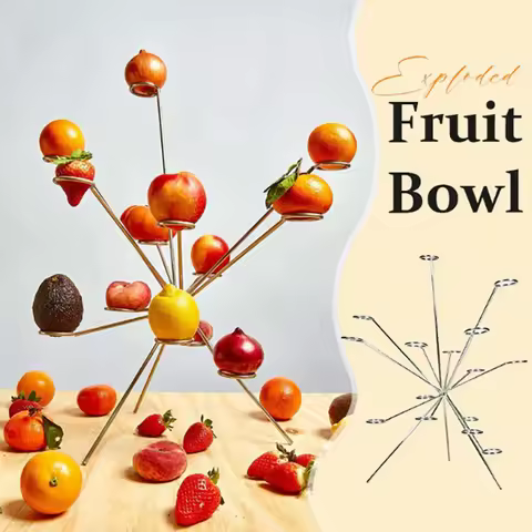 Minimalist Ironwork Exploded Fruit Bowl Plate Creative Fruit Basket Modern Desktop Afternoon Tea Cak