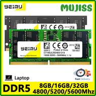 [MUJISS] DDR5 8GB 16GB 32GB Laptop Memories Ram PC5 4800 5200 5600Mhz 1.1V 262Pin Non-ECC All Mother