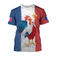 France Football Jersey 2025 Men's T-shirts Soccer Uniform Short Sleeve Tees French Map Flag Graphic 