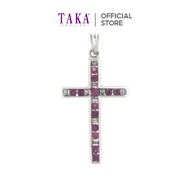 TAKA Jewellery Cross Gemstone Diamond Pendant 9K