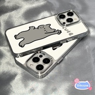 Cute Mirror Cat Clear Phone Case For OPPO A6 Pro Reno 13F 12 Pro 12F A98 A79 A59 A16K A16E A2M A3X A