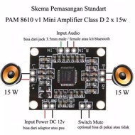 TT1 Power 2x15w PAM8610 Class D Mini Digital Audio Amplifier