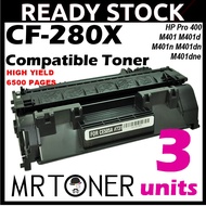3x CF280X 80x Laserjet Pro Compatible 400 M401 M401d M401dn M401n M425dw M425dn