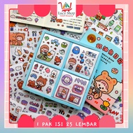 Cute 2D Stickers 1 Pack of 25 Sheets Waterproof Planner Scrapbook Cute Aesthetic Sticker Decoration 