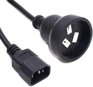 C14 to AU SAA Power Extension Cord, 3 Prong Australia Female Plug to IEC C14, 1ft/30cm, 17AWG/H05VV-