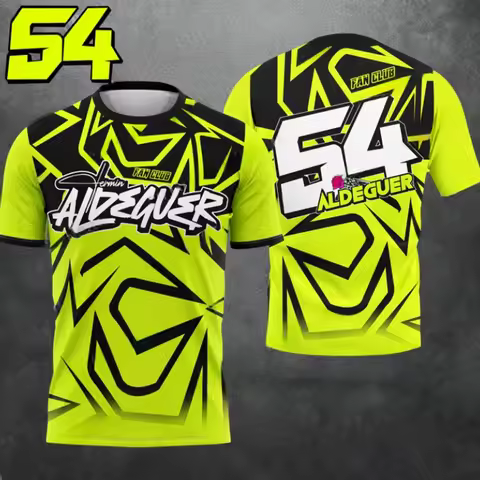 3D Geometric Graffiti Aldeguer 54 MotoGP Racing Quick Dry Unisex Motorcycle Rider Fan Short Sleeve J