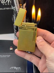 【全新】都彭雙火巴黎釘LIGNE 2系列金色巴黎釘打火機