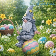 SHANHAI Easter Garden Gnome, Resin Material Rustic Style Resin Figurine, Gift Idea Little dwarf 3-Pi