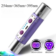 254nm 395nm 365nm Ultraviolet UVA UVC LED Flashlight Fluorescent Ore Sterilization Money Detection S