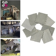 [Baosity] 8x 1:35 Scale Steel Shed Corrugated Tile  Table Material Miniature Architecture House Dior