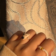 陶瓷手作可愛狗狗牛頭梗戒指可調節戒圈大小