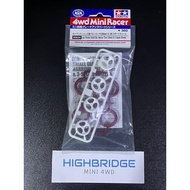 Tamiya 95634 Low Friction Small Dia. Narrow Tires (24mm) & 3-Spoke Wheels Maroon