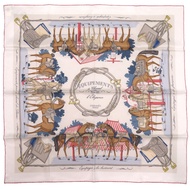 與新款 Hermès Carré 70、Elegant Horsewear、Silk Griperle Bois de Rose Ardoise 圍巾 0215 [二手] HERMES