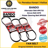 (1@pc) Original BANDO Alternator Belt 4PK715 Aircond Belt 2270 Power Steering Belt 3PK515 Perodua Ke