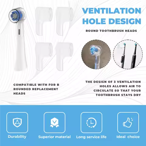 6 Pack Toothbrush Heads Dustproof Cover Compatible For Oral B, Fits For Oral-B IO Series, Convenient