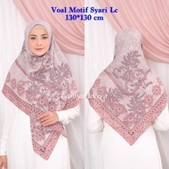 ORIGINAL HIJAB SEGIEMPAT VOAL MOTIF DENAY KW SYARI READY STOCK