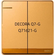 NERO DECORA Q71621-G DOUBLE SWITCH 2 GANG 1 WAY NERO SWITCH 2 GANG
